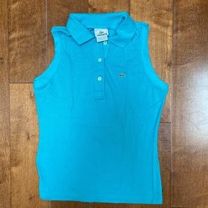 Lacoste Teal Sleeveless Button Up